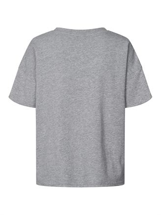 Rabens Saloner Margot Light Stretch Cropped T-Shirt Grey Melange